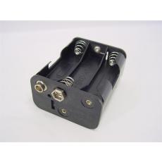 Batterie-Halter 6 x AA Block mit Klipp