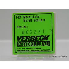 Verbeck H0 Eigentumsschild Deutsche Bundesbahn MS
