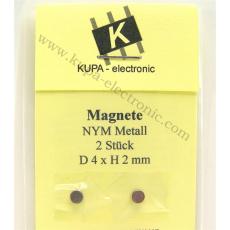 Neodym Magnete NYM48 Metall D4 x 2 mm