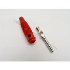 Hirschmann Vollkontaktstecker 4 mm mit Querloch, Lötanschluss, rot