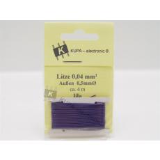 Micro-Kabel 0,04 mm², d=0,5 mm,  lila 4 m