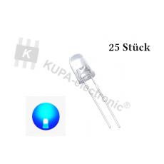 Led 5 mm blau transparent, > 3000 mcd, 25 Stück