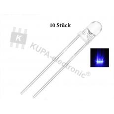 Led 3 mm blau klar > 3000 mcd 10 Stk