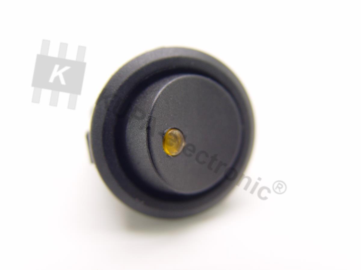 Schalter rund mit LED gelb 3-polig EIN-AUS 20A 12V