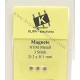 Neodym Magnete NYM48 Metall D3 x 1 mm