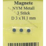 Neodym Magnete NYM48 Metall D3 x 1 mm