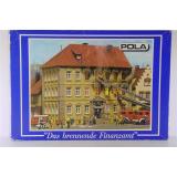 Pola HO Brenendes Finanzamt mit Rauchgenerator u.Flackerlicht