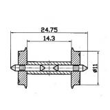 Roco HO 40192  Radsatz DC, mit geteilter Achse. Ø 11 mm 2 Stück