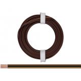 3-adriges Standart-Kabel 0,14 mm²  dunkelbraun-schwarz-hellbraun