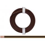 3-adriges Standart-Kabel 0,14 mm²  dunkelbraun-schwarz-hellbraun