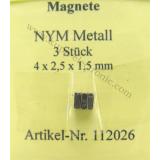 Neodym Magnete NYM48 Metall 4 x 2,5 x 1,5 mm