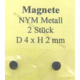 Neodym Magnete NYM48 Metall D4 x 2 mm