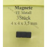 Magnete FE Metall 4 x 4 x 3,5 mm