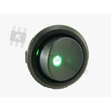 Schalter rund mit LED grün 3-polig EIN-AUS 20A 12V